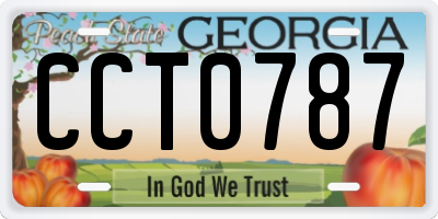 GA license plate CCT0787