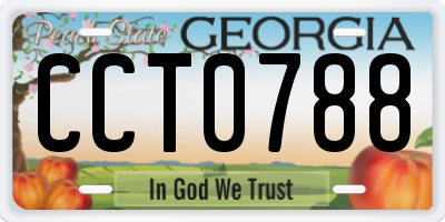GA license plate CCT0788
