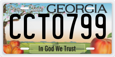GA license plate CCT0799