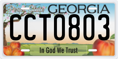 GA license plate CCT0803