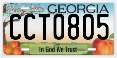 GA license plate CCT0805