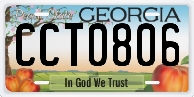 GA license plate CCT0806