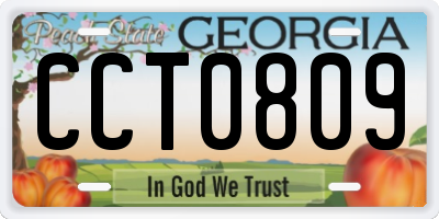 GA license plate CCT0809
