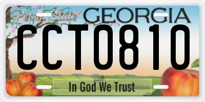 GA license plate CCT0810