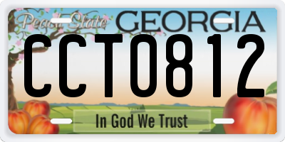 GA license plate CCT0812