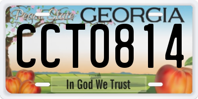 GA license plate CCT0814