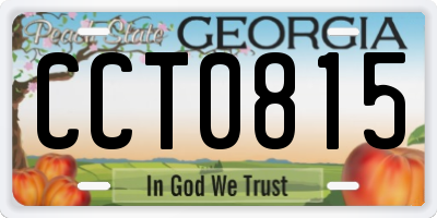 GA license plate CCT0815