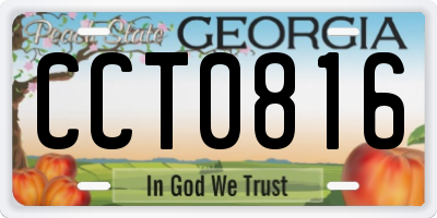 GA license plate CCT0816