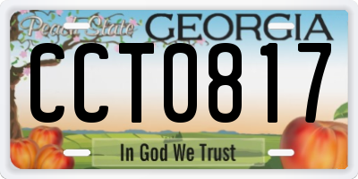 GA license plate CCT0817
