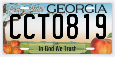 GA license plate CCT0819