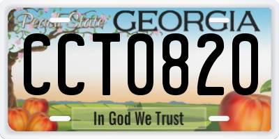 GA license plate CCT0820