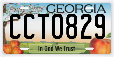 GA license plate CCT0829