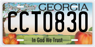 GA license plate CCT0830