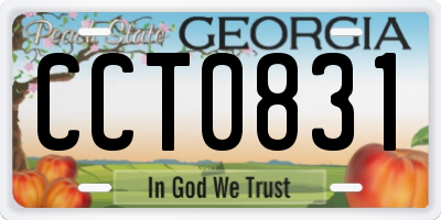 GA license plate CCT0831