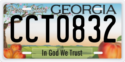 GA license plate CCT0832
