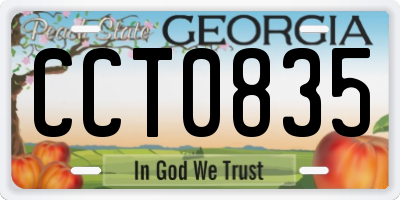 GA license plate CCT0835