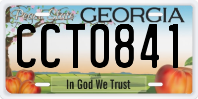 GA license plate CCT0841