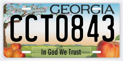 GA license plate CCT0843