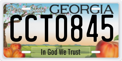 GA license plate CCT0845