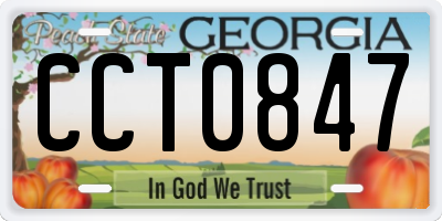 GA license plate CCT0847