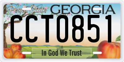 GA license plate CCT0851