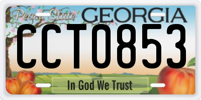 GA license plate CCT0853