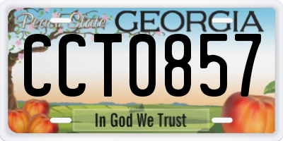 GA license plate CCT0857
