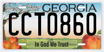 GA license plate CCT0860
