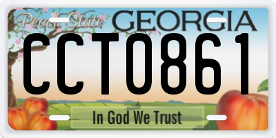 GA license plate CCT0861