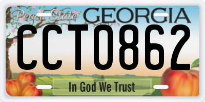 GA license plate CCT0862