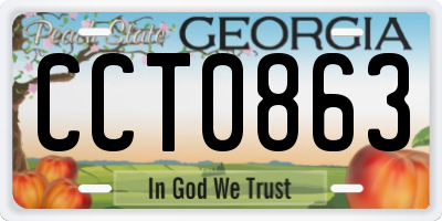 GA license plate CCT0863