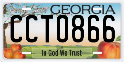 GA license plate CCT0866