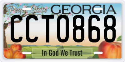 GA license plate CCT0868