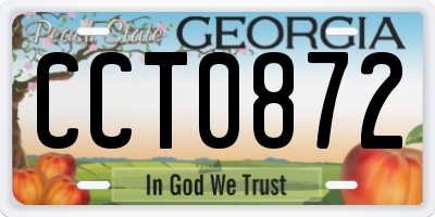 GA license plate CCT0872