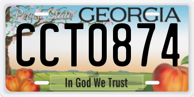 GA license plate CCT0874