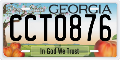 GA license plate CCT0876