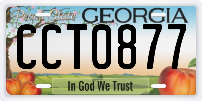 GA license plate CCT0877