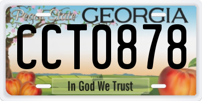GA license plate CCT0878