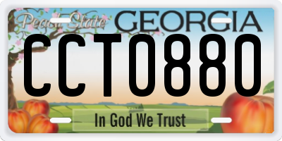 GA license plate CCT0880