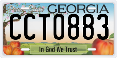 GA license plate CCT0883