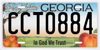GA license plate CCT0884
