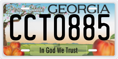 GA license plate CCT0885