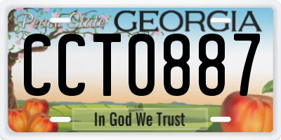 GA license plate CCT0887