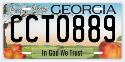 GA license plate CCT0889