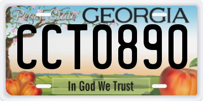 GA license plate CCT0890