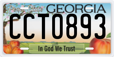 GA license plate CCT0893