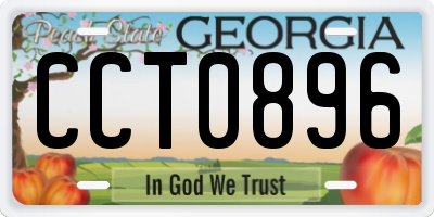 GA license plate CCT0896
