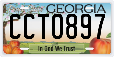 GA license plate CCT0897