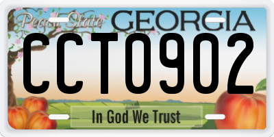 GA license plate CCT0902