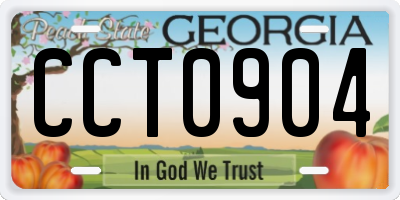 GA license plate CCT0904